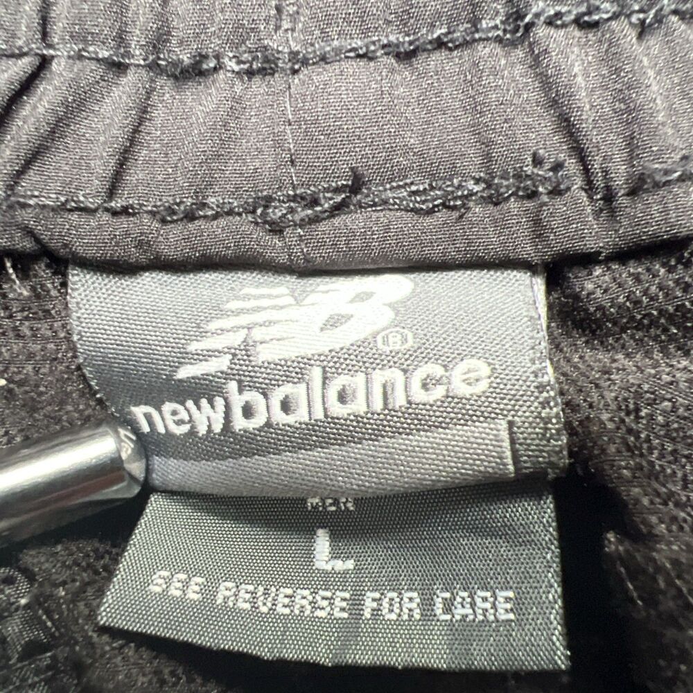 New Balance Track Pants Men's Large Black Reflective Lightweight Zip Ankle - Picture 3 of 9